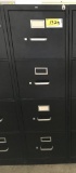 metal 4-drawer letter file cabinet; black; 15