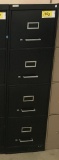 metal 4-drawer letter file cabinet; black; measures 15