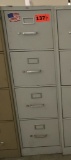 metal 4-drawer letter file cabinet; measures 15
