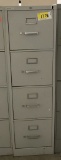 metal 4-drawer letter file cabinet; measures 15