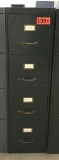 metal 4-drawer letter file cabinet; od green; SteelMaster; measures 15