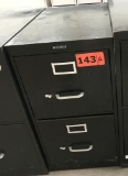 metal 2-drawer letter file cabinet; black; Anderson Hickey; measures 15
