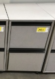 2-drawer letter file cabinet; gray; rolls; measures 16