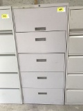 metal 5-drawer lateral file cabinet; gray; measures 30
