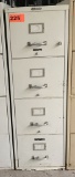 4-drawer letter fire file; beige; measures 17