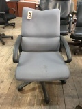 rolling office chair; gray fabric