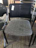 reception chair; gray/black fabric