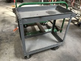 metal cart; gray; top measures 16.5