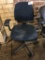 rolling office chair, blue fabric