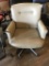 rolling office chair, gray leather