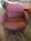 rolling conference chair, red fabric