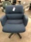 rolling office chair, blue fabric