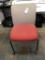 rolling office chair, red/gray fabric