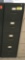metal 4-drawer letter file cabinet, od green, Shaw Walker, measures 15