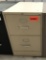 metal 2-drawer legal file cabinet, tan, Hon, measures 18