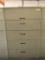metal 5-drawer lateral file cabinet, beige, measures 42