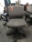 rolling office chair, gray print fabric