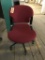 rolling office chair, red fabric