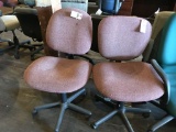 rolling office chair, red fabric, 2pc