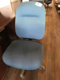 rolling office chair, teal fabric