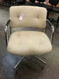 rolling office chair, cream fabric