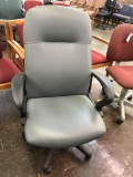 rolling office chair, teal leather