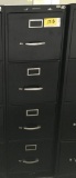 metal 4-drawer letter file cabinet, black, measures 15