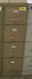 metal 4-drawer letter file cabinet, tan, Cole, measures 15