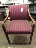 reception chair, stripe fabric with wood