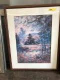 framed art print - landscape by (illegible), 31