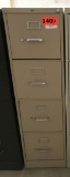 metal 4-drawer letter file cabinet, tan, Hon, measures 15