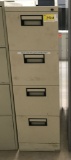 metal 4-drawer letter file cabinet, beige, measures 15