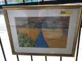 framed art print - blue road, 24.5