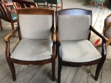 reception chair with wood, fabric, 2pc