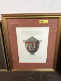 framed art print - urn and vase by Cavalier Piranesi, 2pc, 22.5