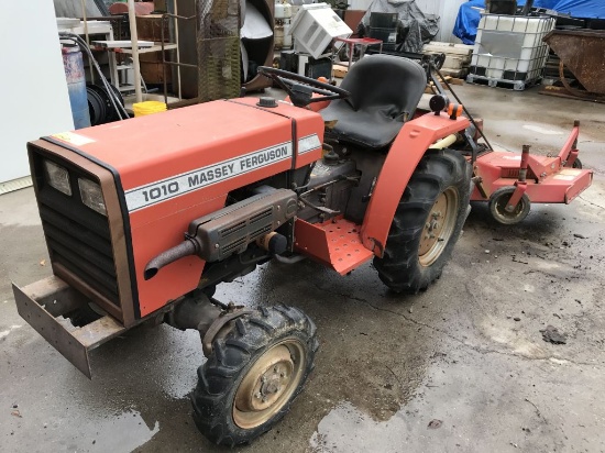 Massey Ferguson MF1010 tractor; 4-wheel drive; 3 cylinder diesel engine; 3-speed with hi/low and rev