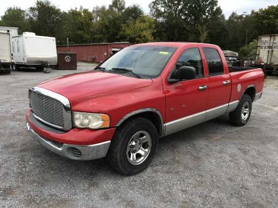 2003 Dodge Ram 1500 SLT red 4-door quadcab pickup; 211674mi; 5.9L V8 gas engine; automatic transmiss