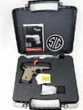Sig Sauer m# P938 9mm pistol ; s# 52E018634 ; in original case; tan/black