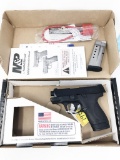 S&W m# M&P9 Shield 9mm pistol ; s# HDC2844 ; in original box; 2 mags