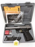 Browning m# Buck Mark Pro Target 22LR pistol ; s# 515MT01018 ; in original case; 2 mags; gold trigge