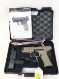 Walther m# PPQ 9mmx19 pistol ; s# FCD4747 ; in original case; 2 mags; speed loader; grips; tan
