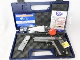 Colt m# Government Model 01091 45ca pistol ; s# CV43207 ; in original case; 2 mags; 5 barrel