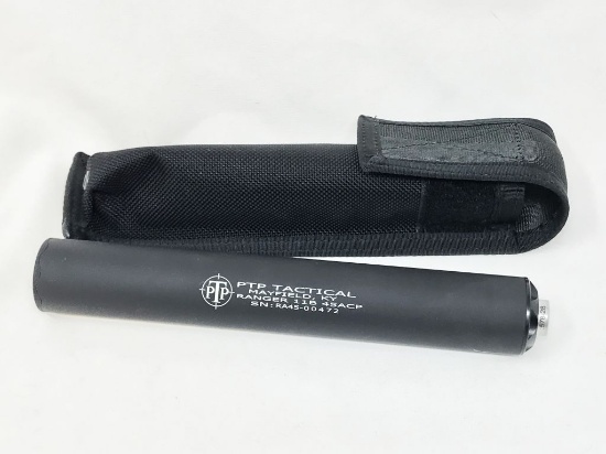 PTP Tactical 11B silencer, for 45ca, 8.87" in length, s#RA4500472, appears Like New