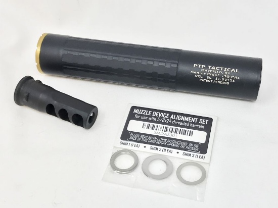 PTP Tactical 5331 silencer, for 30ca, 7.75" in length, s#SC00125, appears New