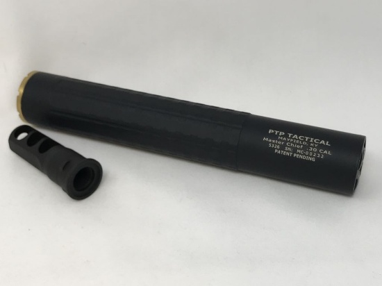 PTP Tactical 5326 silencer, for 30ca, 9" in length, s#MC00232, appears New