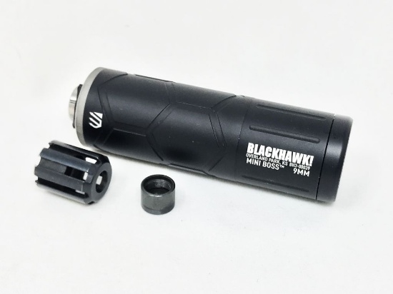 Blackhawk Mini Boss silencer, for 9mm, 5.01" in length, s#BH300039, appears New