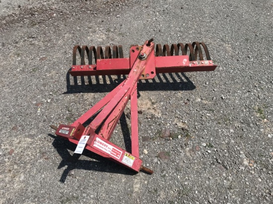 Lowery 4' yard/landscape rake, 3 point hitch, swivel head - 2.75% sales tax