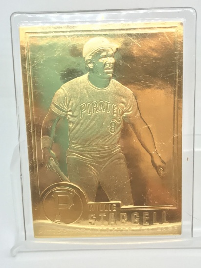 22kt gold plated Willie Stargell Pittsburg Pirates 1st Base baseball card. Danbury Mint. Due to incr