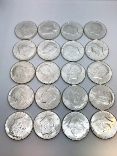 20pc uncirculated 1964 Kennedy silver half dollars. Due to increased fraud activity, any coin/jewelr