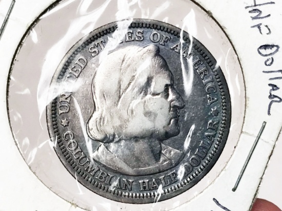 1893 World Columbian Exposition Chicago silver half dollar. Due to increased fraud activity, any coi